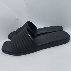 Crocs Miami Slide Black Sandals Women's Size 10 Travel Resortwear Comfort Shoes